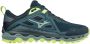 Mizuno Wave Mujin 8 Trailrunningschoenen Heren Tapestry Misty Blue Neo Lime - Thumbnail 2