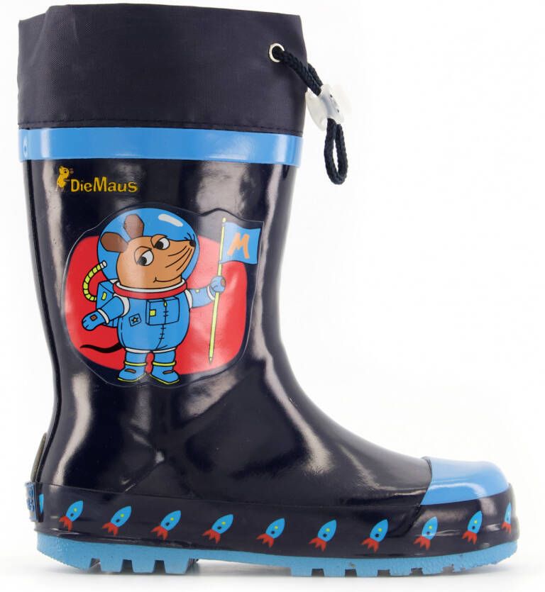 Playshoes Kid's Regenlaarzen Die Maus Weltraum Rubberlaarzen blauw