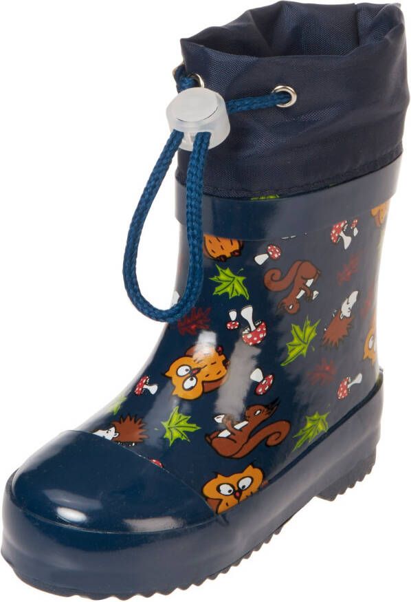 Playshoes Kid's Gummistiefel Halbschaft Waldtiere Gefüttert Rubberlaarzen blauw