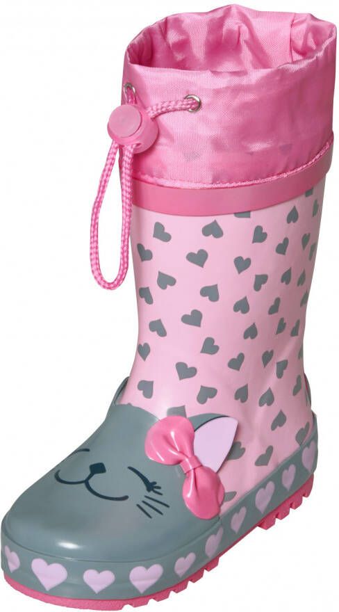 Playshoes Kid's Gummistiefel Katze Rubberlaarzen roze