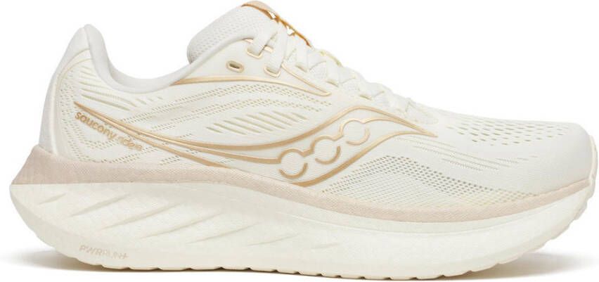 Saucony Women's Ride 18 Hardloopschoenen beige wit