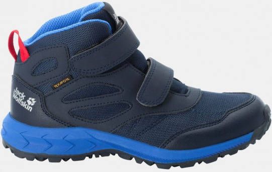 Jack Wolfskin Woodland Texapore Mid VC Kids Waterdichte wandelschoenen Kinderen 35 blauw dark blue red