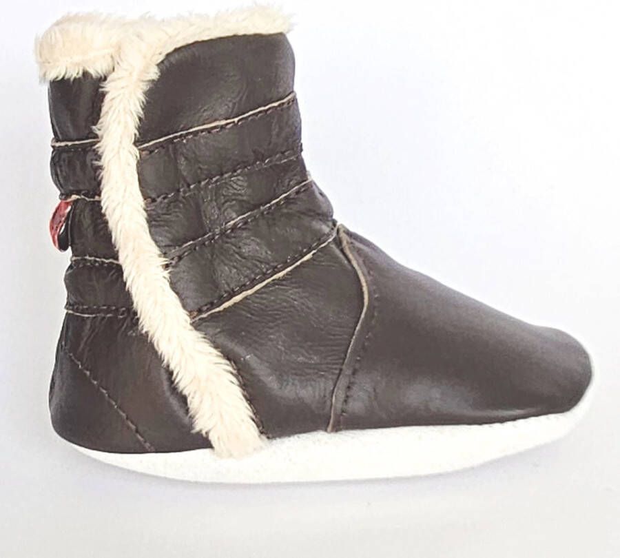 Aapie leren babyslofjes Winterboot Cowboy laarsjes gevoerd antislip bruin