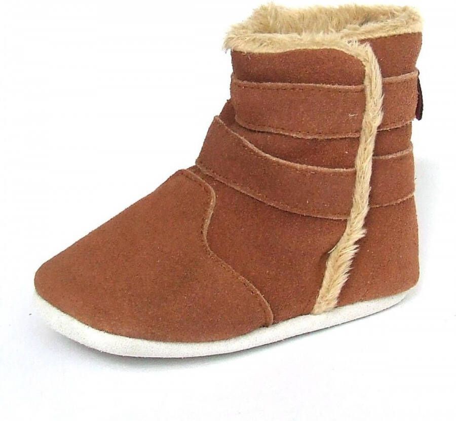 Aapie leren babyslofjes Winterboot Montreal laarsjes gevoerd antislip bruin maat XS Schoenen