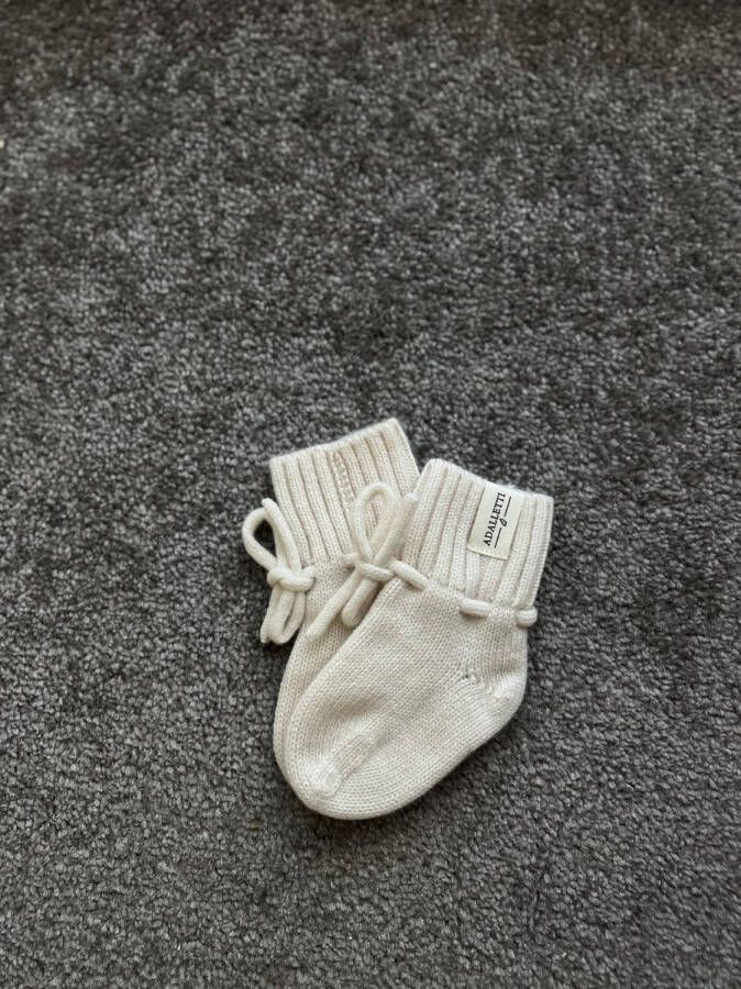 Adalletti Merino wol booties Milk | Merino sokken | slofjes | Merino wol slofjes | baby