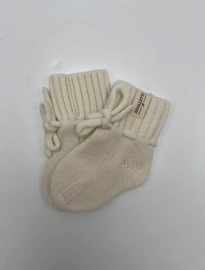 Adalletti Merino wol booties off white Merino sokken slofjes Merino wol slofjes baby