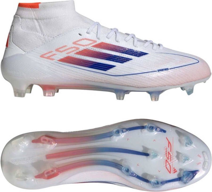 Adidas F50 Elite Mid Gras Voetbalschoenen (FG) Wit Blauw Rood