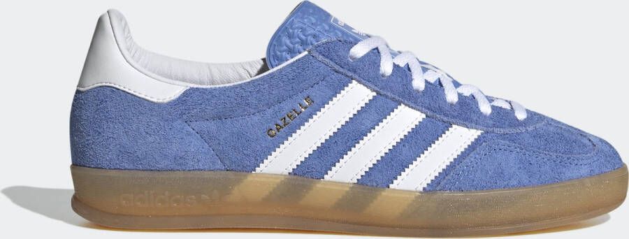 Adidas Originals Gazelle Indoor W blue fusion ftwr white gold met. in blauw formaten: 36.666