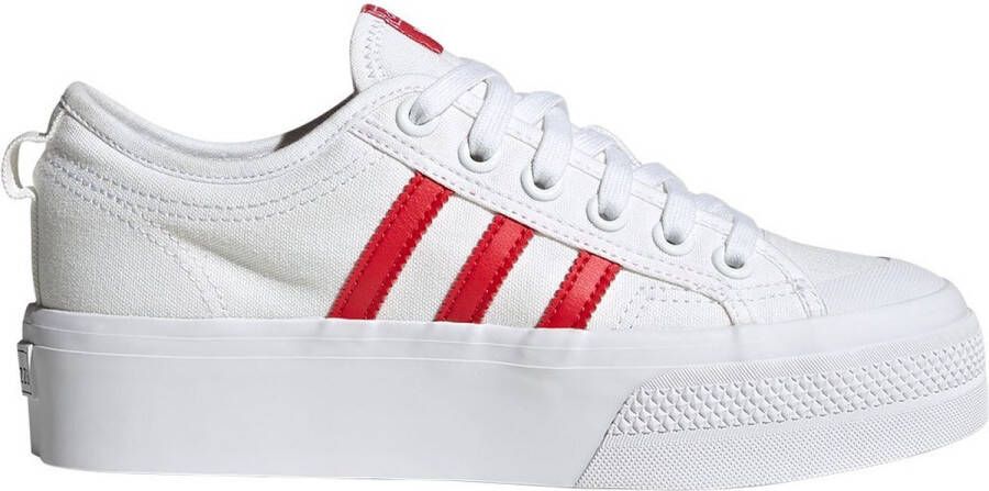 adidas ORIGINALS Nizza Platform Sneakers Ftwr White Better Scarlet Core Black Dames