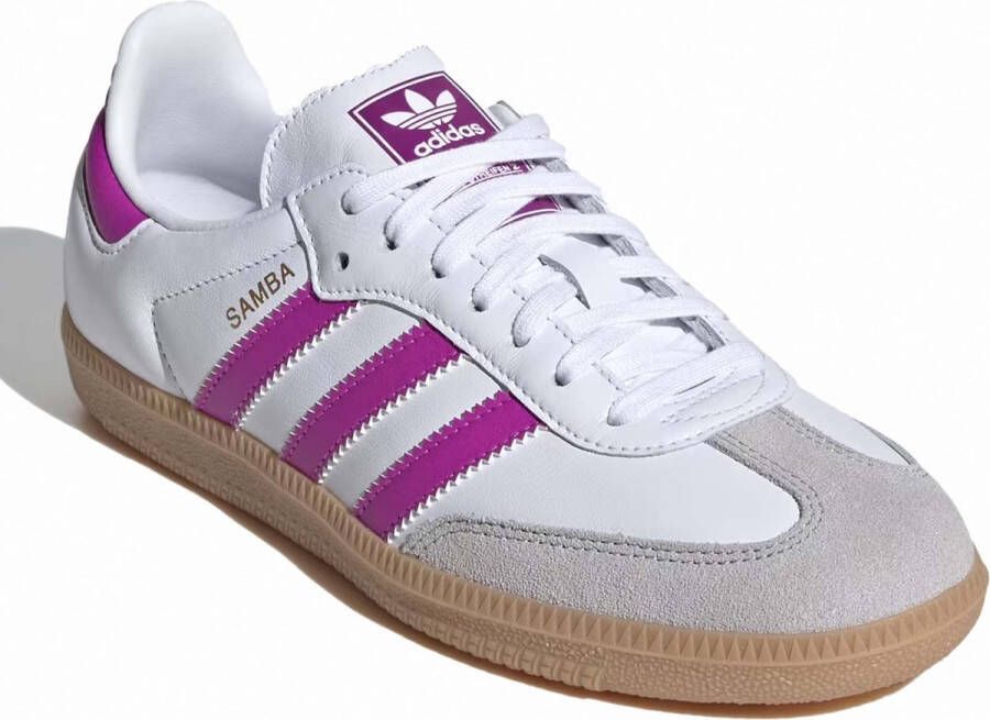 Adidas Originals Witte en Fuchsia Samba Og Sneakers Multicolor