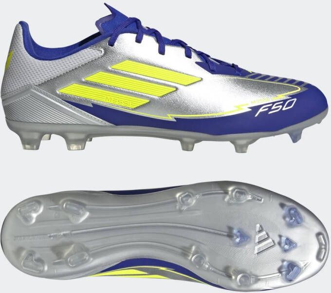 Adidas Perfor ce F50 League Messi Firm Multi-Ground Voetbalschoenen Unisex Zilver