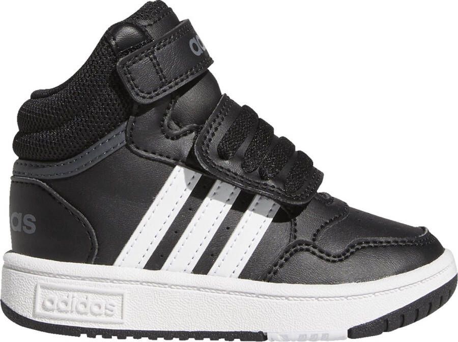 Adidas Sportswear Hoop Mid sneakers zwart wit grijs Imitatieleer 19