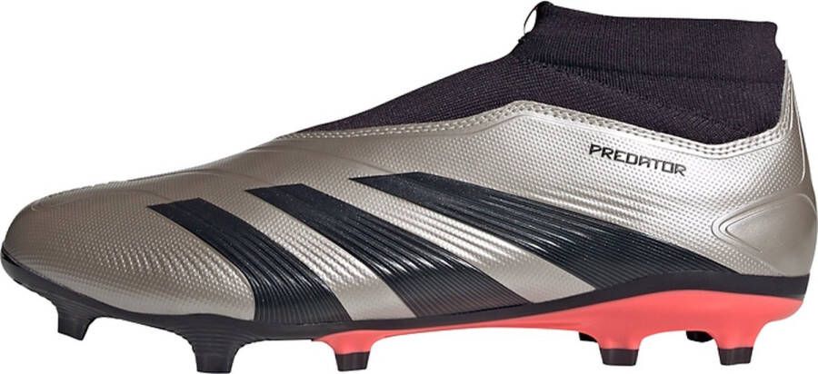 Adidas Predator League Laceless FG Platinum Metallic Aurora Black Turbo Platinum Metallic Aurora Black Turbo