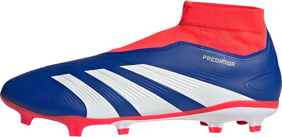 Adidas Predator League Laceless FG Lucid Blue Cloud White Solar Red- Lucid Blue Cloud White Solar Red