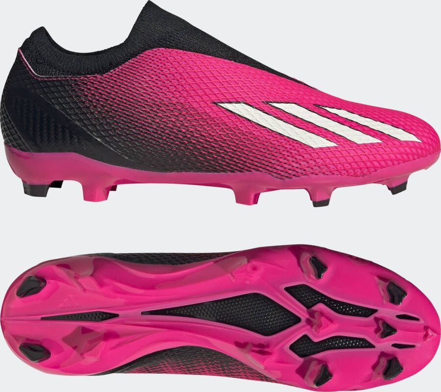 Adidas Perfor ce X Speedportal.3 Veterloze Firm Ground Voetbalschoenen Unisex Roze