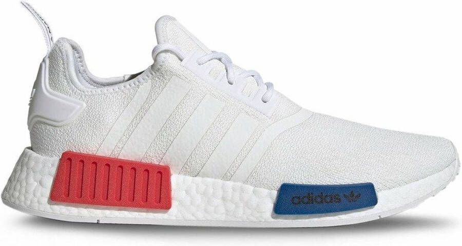 Adidas Originals Nmd_R1 Witte Stoffen Sneakers met Rode en Blauwe Accenten White Heren