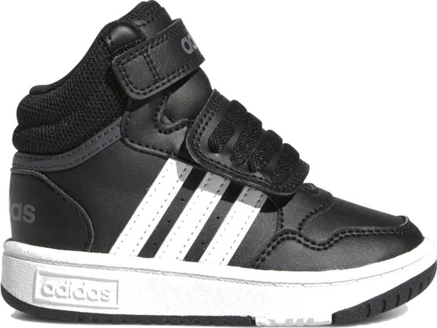 Adidas Sportswear Hoop Mid sneakers zwart wit grijs Imitatieleer 25