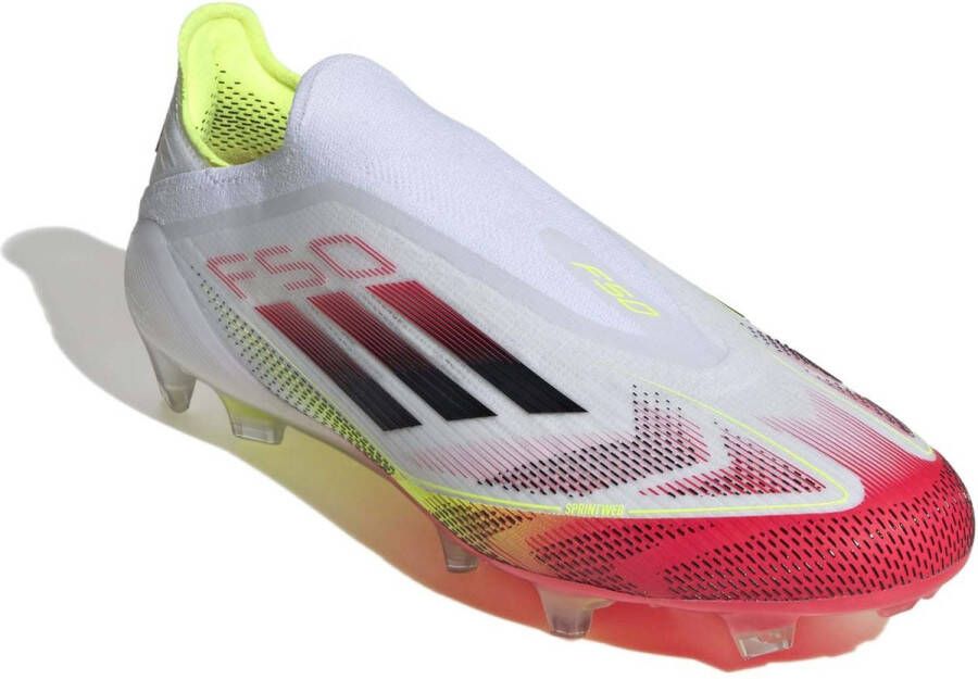 Adidas F50 Elite Veterloze Firm Ground Voetbalschoenen Cloud White Core Black Solar Yellow- Cloud White Core Black Solar Yellow