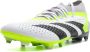 Adidas Predator Accuracy.2 Gras Voetbalschoenen (FG) Wit Grijs Felgeel Zwart - Thumbnail 1