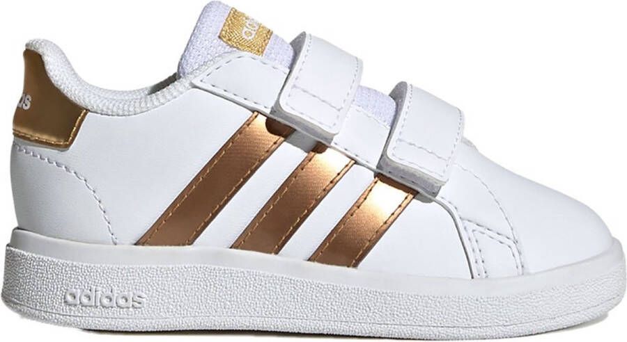 Adidas Sportswear Grand Court 2.0 sneakers wit matgoud Jongens Imitatieleer 25