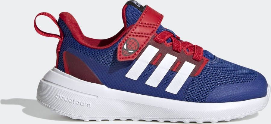 Adidas Sportswear x Marvel FortaRun 2.0 Spider-Man Cloudfoam Sport Running Schoenen met Elastische Veters en Klittenband Kinderen Blauw