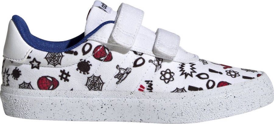 Adidas Sportswear x Marvel VULCRAID3R Spider-Man Lifestyle Skateboarding Schoenen met Klittenband Kinderen Wit