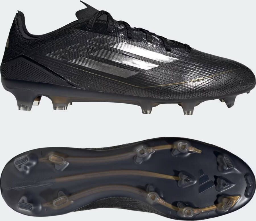 Adidas F50 Pro FG Core Black Iron Metallic Gold Metallic- Core Black Iron Metallic Gold Metallic