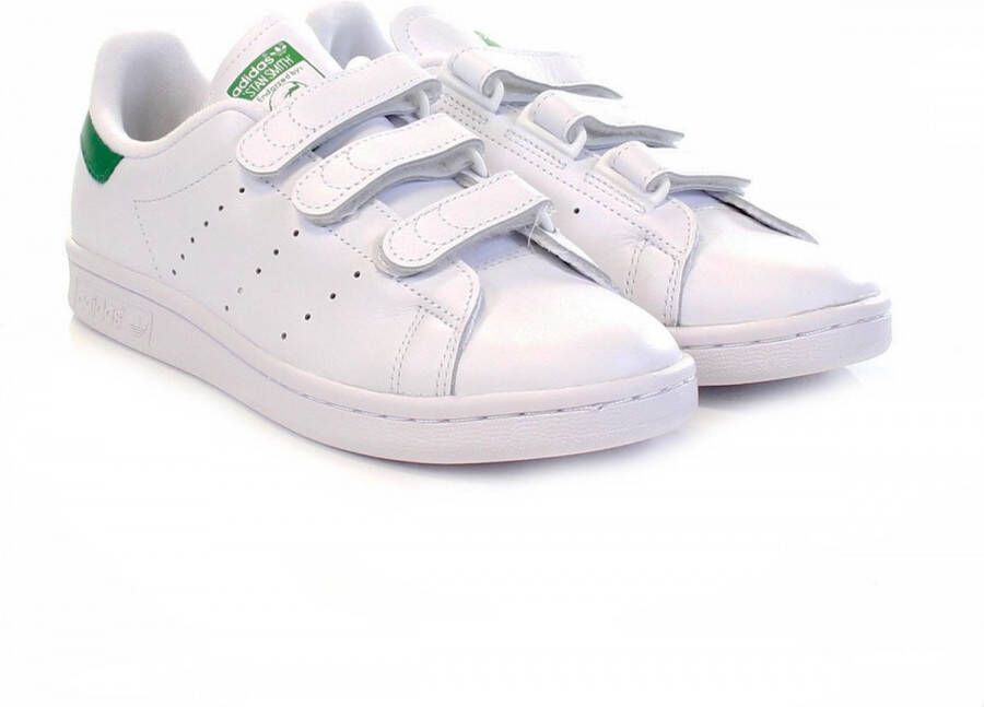 Adidas Witte Sneakers Hoogwaardig Leer Comfortabele Stoffen Voering Duurzame Rubberen Zool Wit Unisex