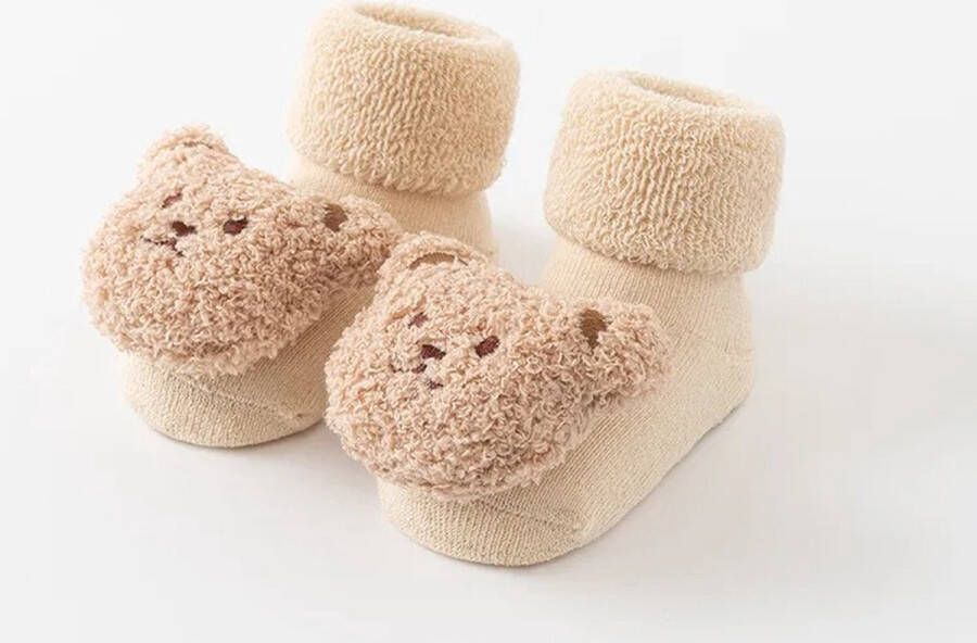 AdoreKids Babysokken met Antislip Warme en Zachte Wolrijke Babysloffen in Ivory voor Pasgeborenen van Perfect voor Herfst en Winter