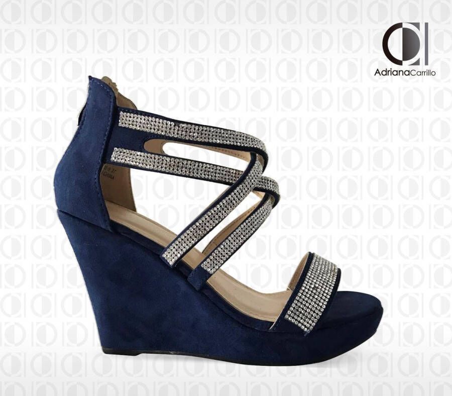 ADRIANA CARRILLO Sandalen op Sleehak Sonrisa Dames YD-9988-9 DARK BLUE - Foto 1