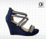 ADRIANA CARRILLO Sandalen op Sleehak Sonrisa Dames YD-9988-9 DARK BLUE - Thumbnail 1