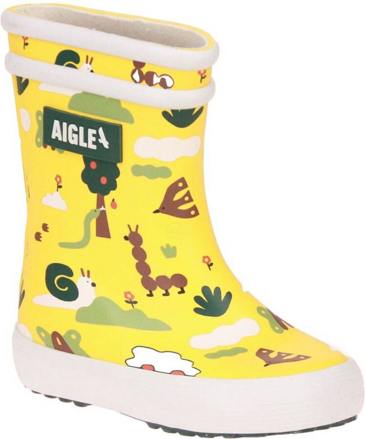 Aigle Babyflac Gele Rubberlaars Animaux