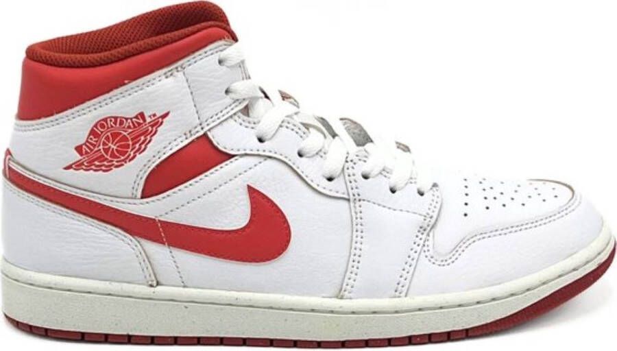 Jordan Air 1 Mid Heren White Dune Red Sail Lobster- Heren White Dune Red Sail Lobster