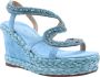 Alma en Pena Rhinestone Snake Sleehak Sandaal Blue Dames - Thumbnail 1