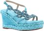 Alma en Pena Elegante Villach Sandal Wedges Blue Dames - Thumbnail 1