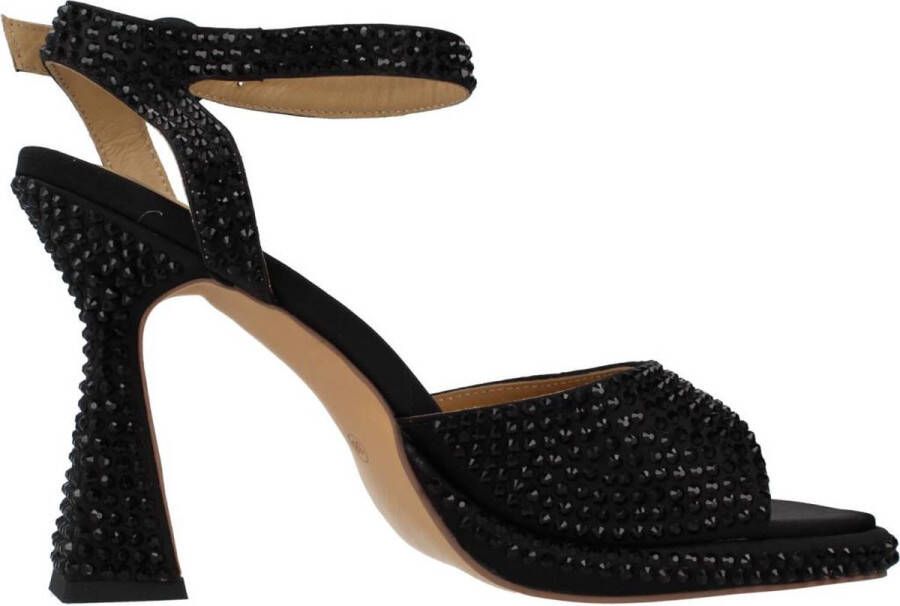 Alma en Pena Sandalettes met strass en gespsluitingen Black Dames