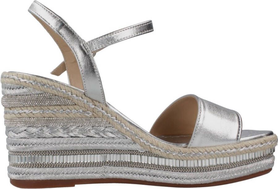 Alma en Pena Rhinestone Wedge Sandaal met Gevlochten Detail Gray Dames