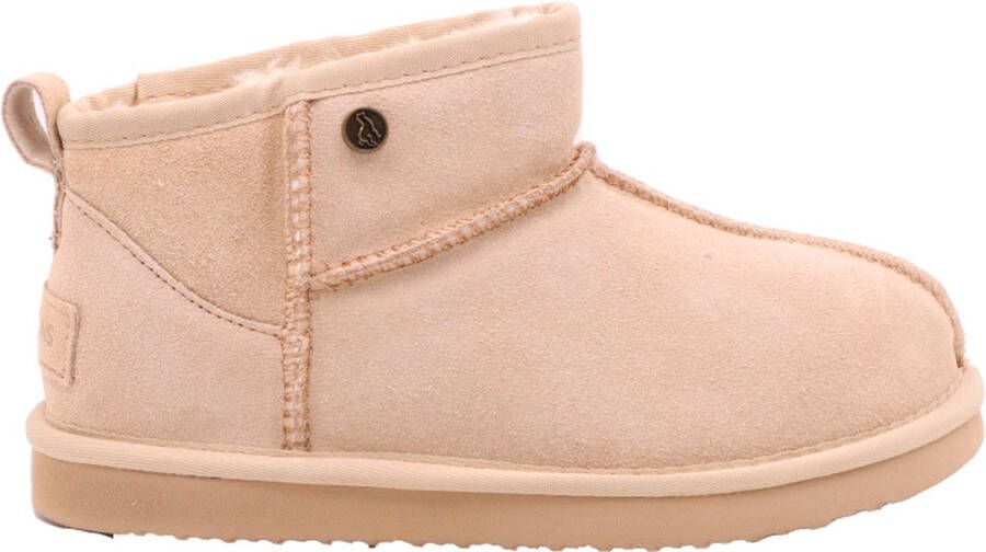 Alpacas Footwear Dames Korte laarzen met stoere naad Schapenwol voering Taupe