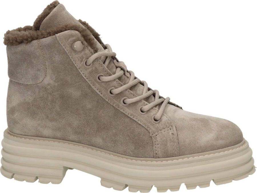 ALPEWOMAN 2507 veterschoenen dames grijs taupe suede