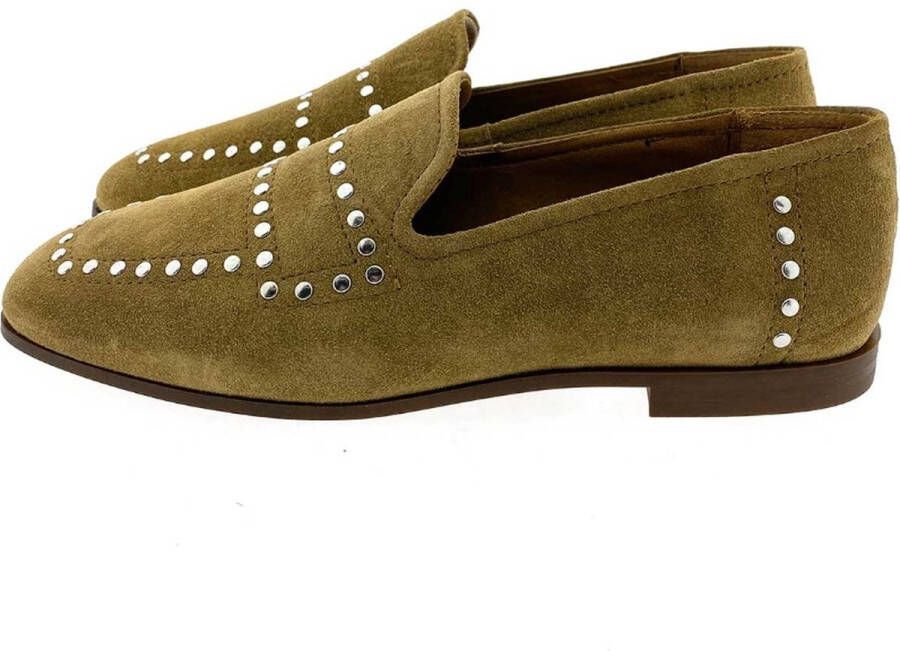 Alpe Casual Dames Mocins in Kamelkleurig Suède Brown Dames