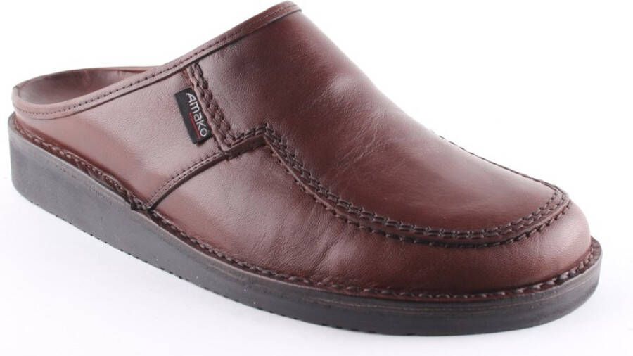 Amako 580 COGNAC Cognacbruine leren heren slipper