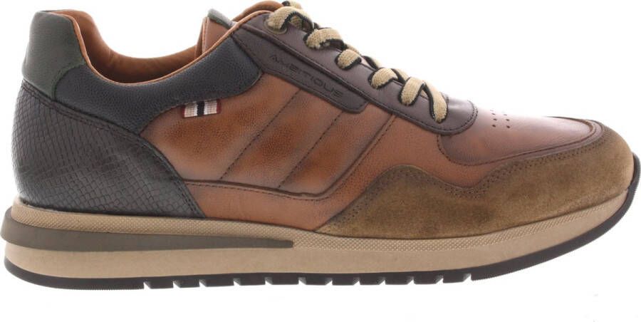 Ambitious Gewatteerde Sneaker met Bicolor TR Zool Brown Heren