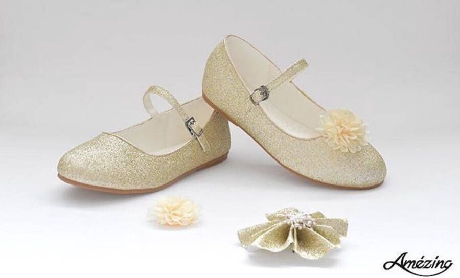 Amezing Shoes Ballerina schoen meisje-prinsessen schoen-glitterschoen kind-dansschoen-platte schoen-bruidsschoen meisje