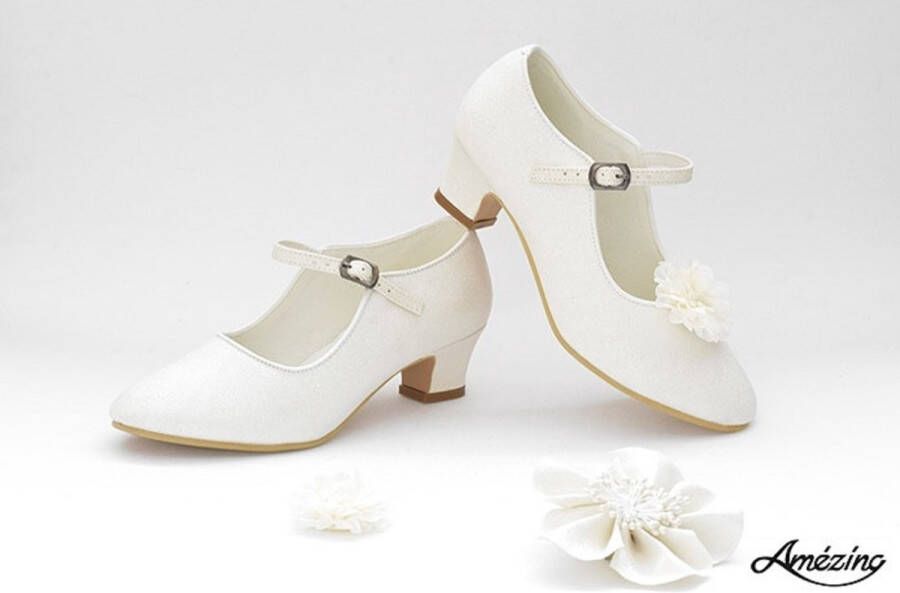 Amezing Shoes Glitterschoen met hakje -Prinsessen schoen-pumps-spaanse schoen-bruidsmeisje-communie - Foto 1