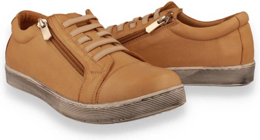 Andrea Conti dames veterschoen camel