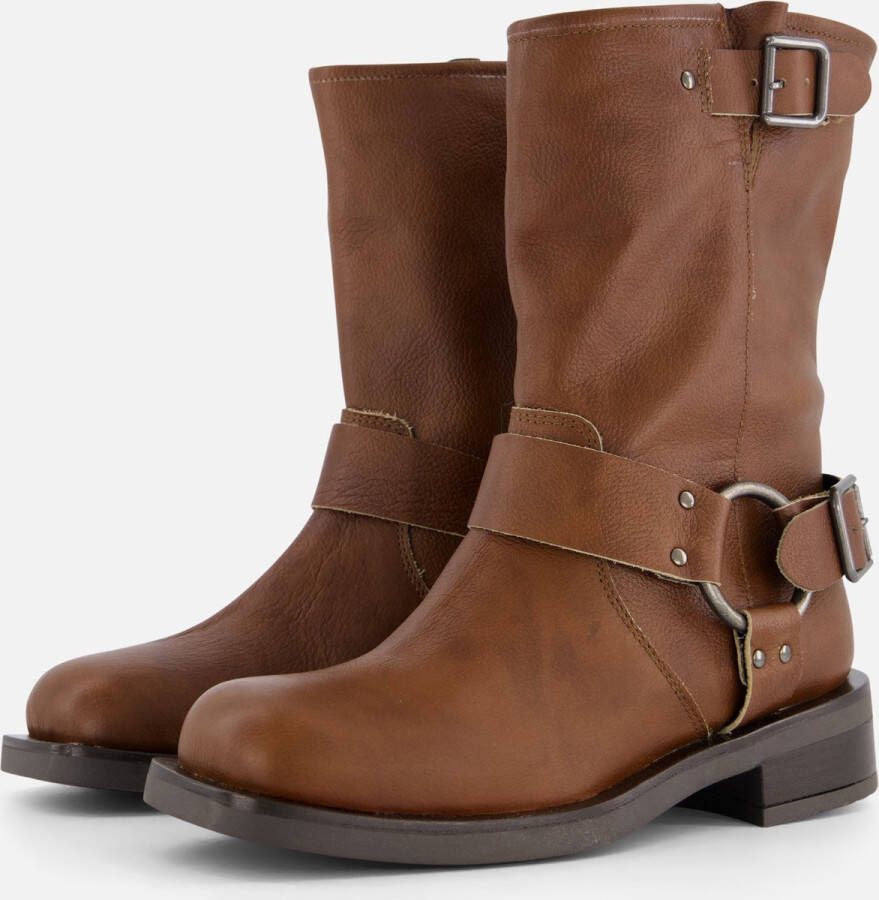 Ann Rocks Biker boots cognac Leer