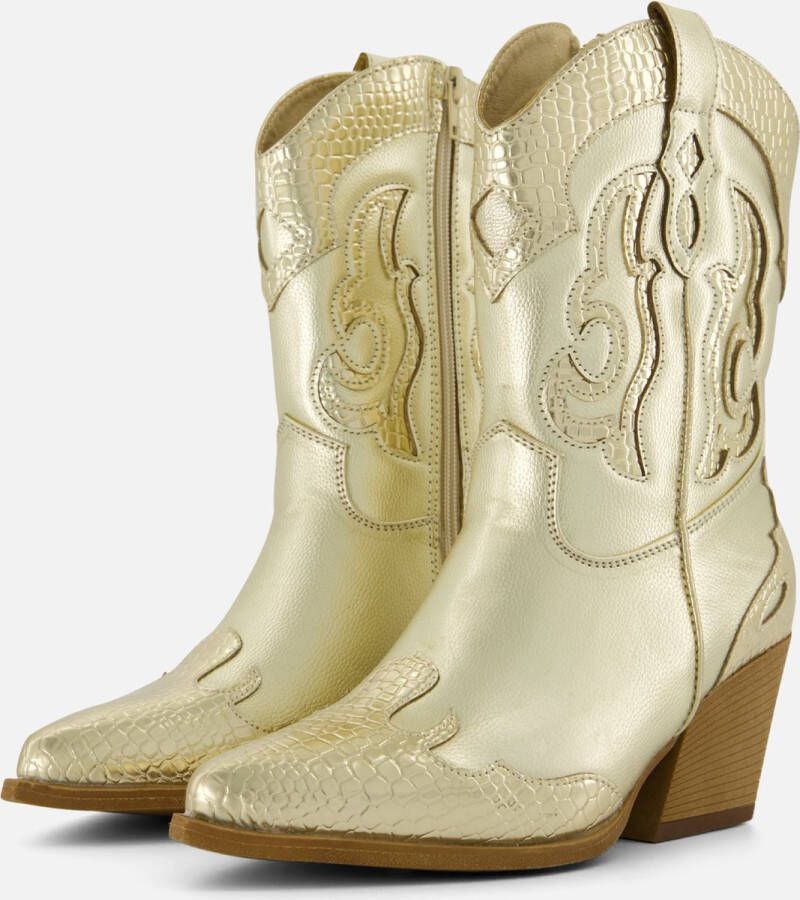 Ann Rocks Cowboylaarzen goud Pu