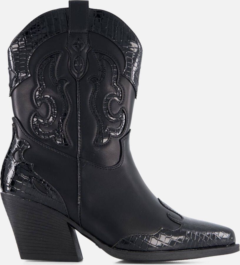 Ann Rocks Cowboylaarzen zwart Pu