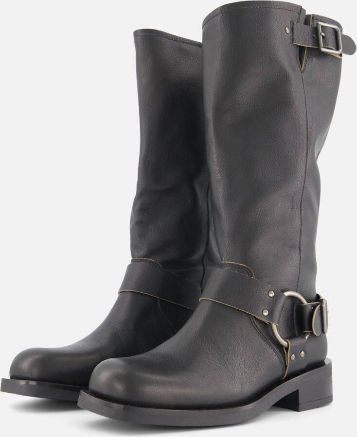 Ann Rocks Hoge Biker boots zwart Leer