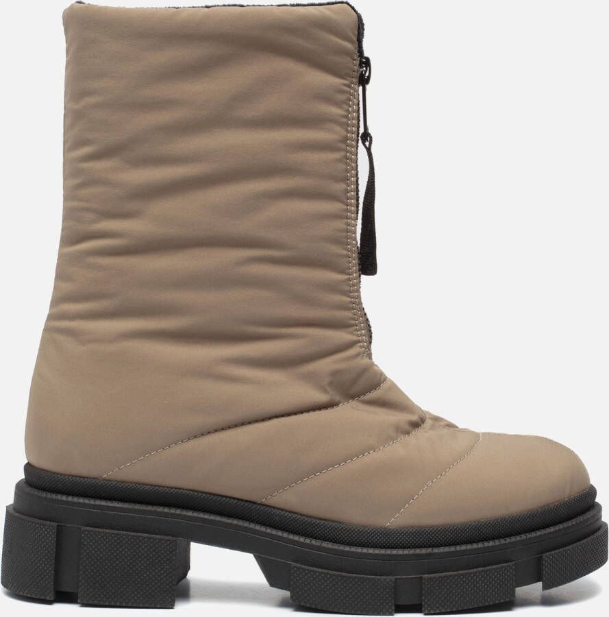 Ann Rocks Rits boot nylon taupe Textiel Dames